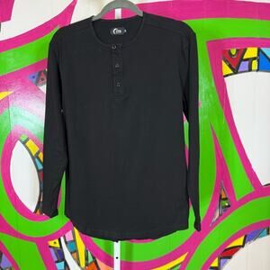 ZYIA Black Long Sleeve Henley Tee. Size XS. In excellent condition!